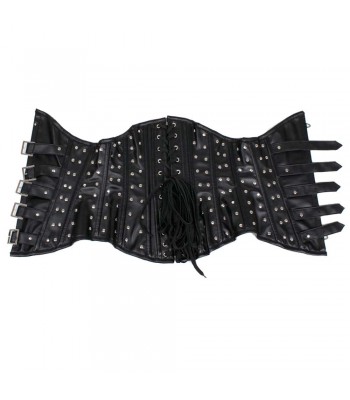 Women Black Leather Steel Boned Waist slimming Women Corset (2025)
